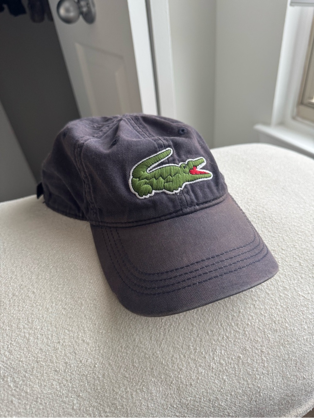Lacoste Navy Baseball Cap with Green Crocodile
